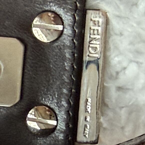 FENDI Baguette Black Cashmere Shoulder Bag Y2K Handbag Crossbody - Picture 6 of 8